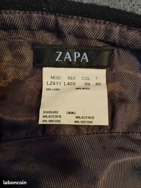 Falda de lana negra Zapa T40 – photo 6